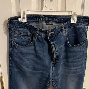 American Eagle Outfitters Men's Dark Blue Skinny Jeans